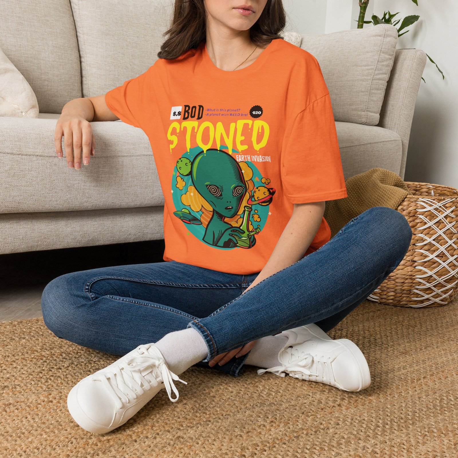 BODâ„¢ Alien Invasion Unisex Softstyle T-Shirt - Image 6