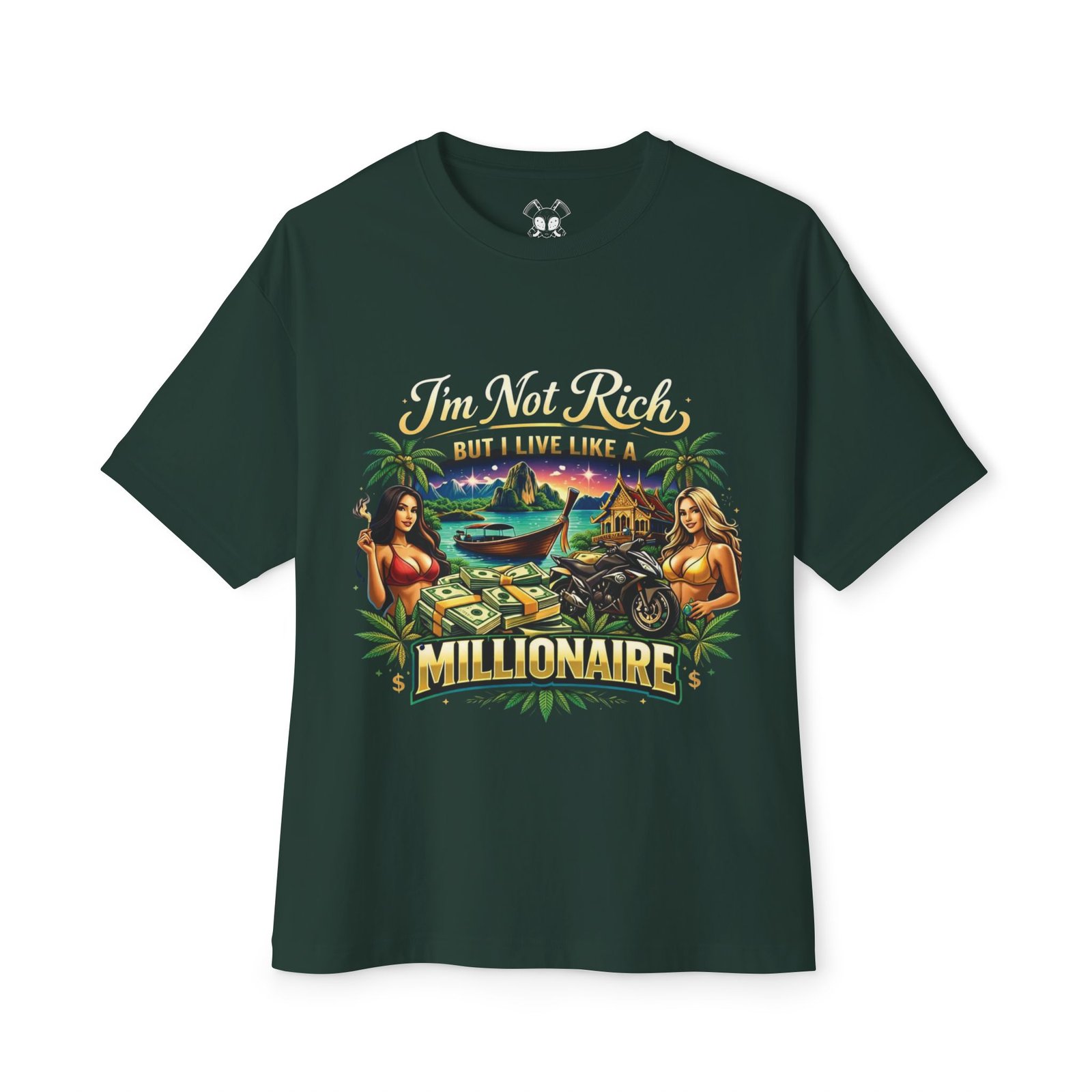 Millionaire Lifestyle Tee — "I'm Not Rich But I Live Like a Millionaire" Boxy T-Shirt - Image 5