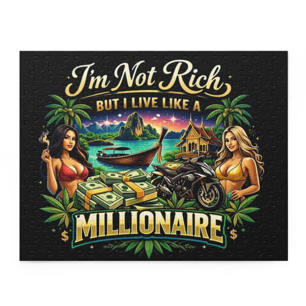 BOD™ Millionaire Vibes Puzzle – "I'm Not Rich But I Live Like a Millionaire" (120/252/500pc)
