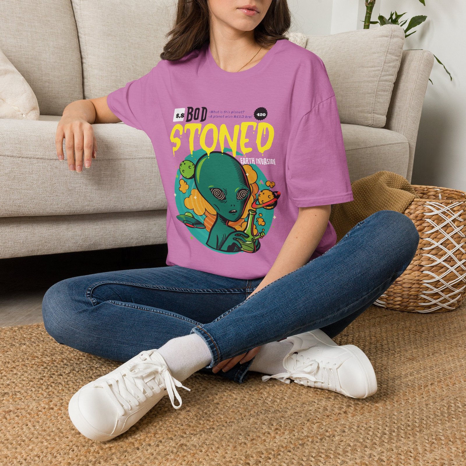 BODâ„¢ Alien Invasion Unisex Softstyle T-Shirt - Image 50