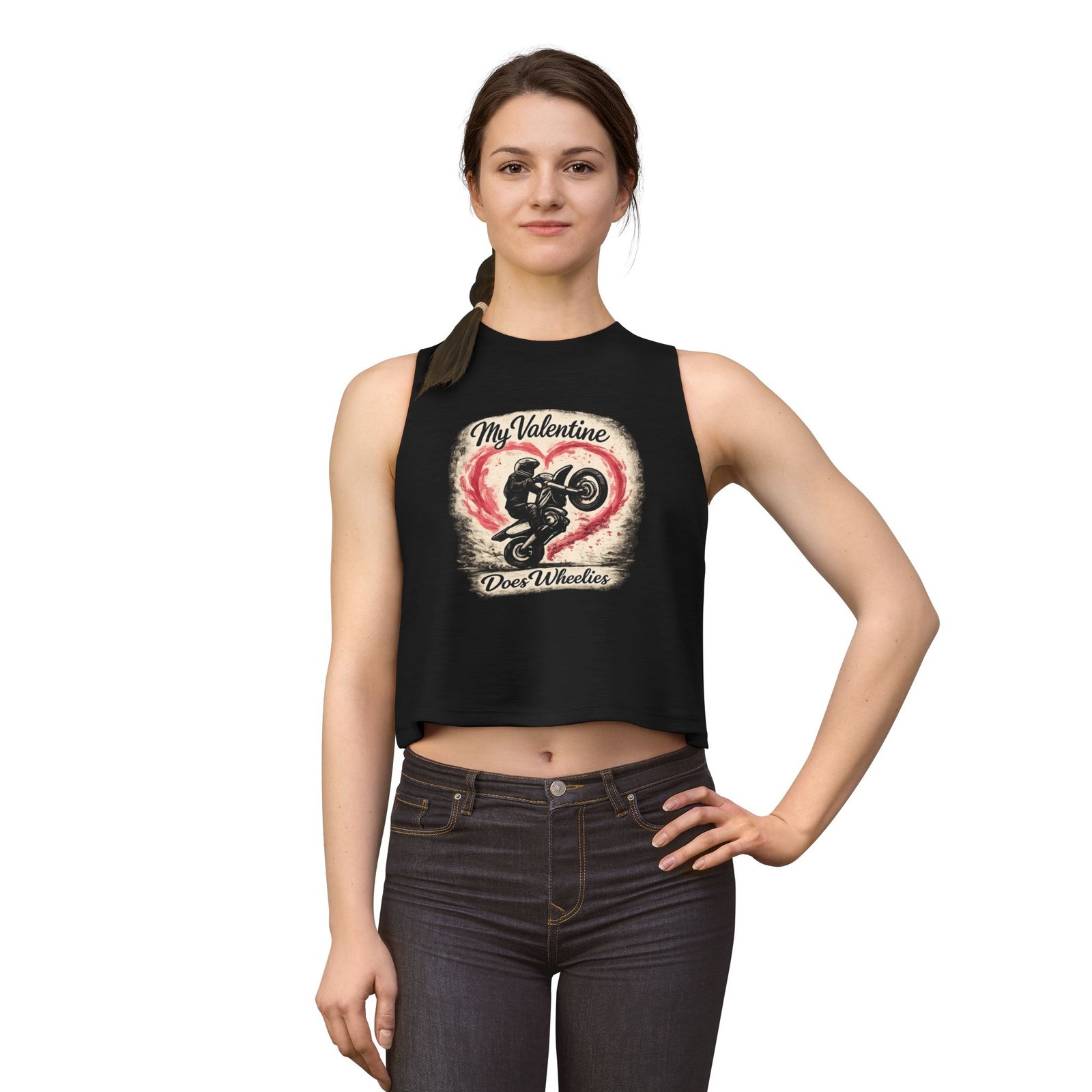 BOD™ Crop Top — "My Valentine Does Wheelies" Motorcycle Tank - Image 11