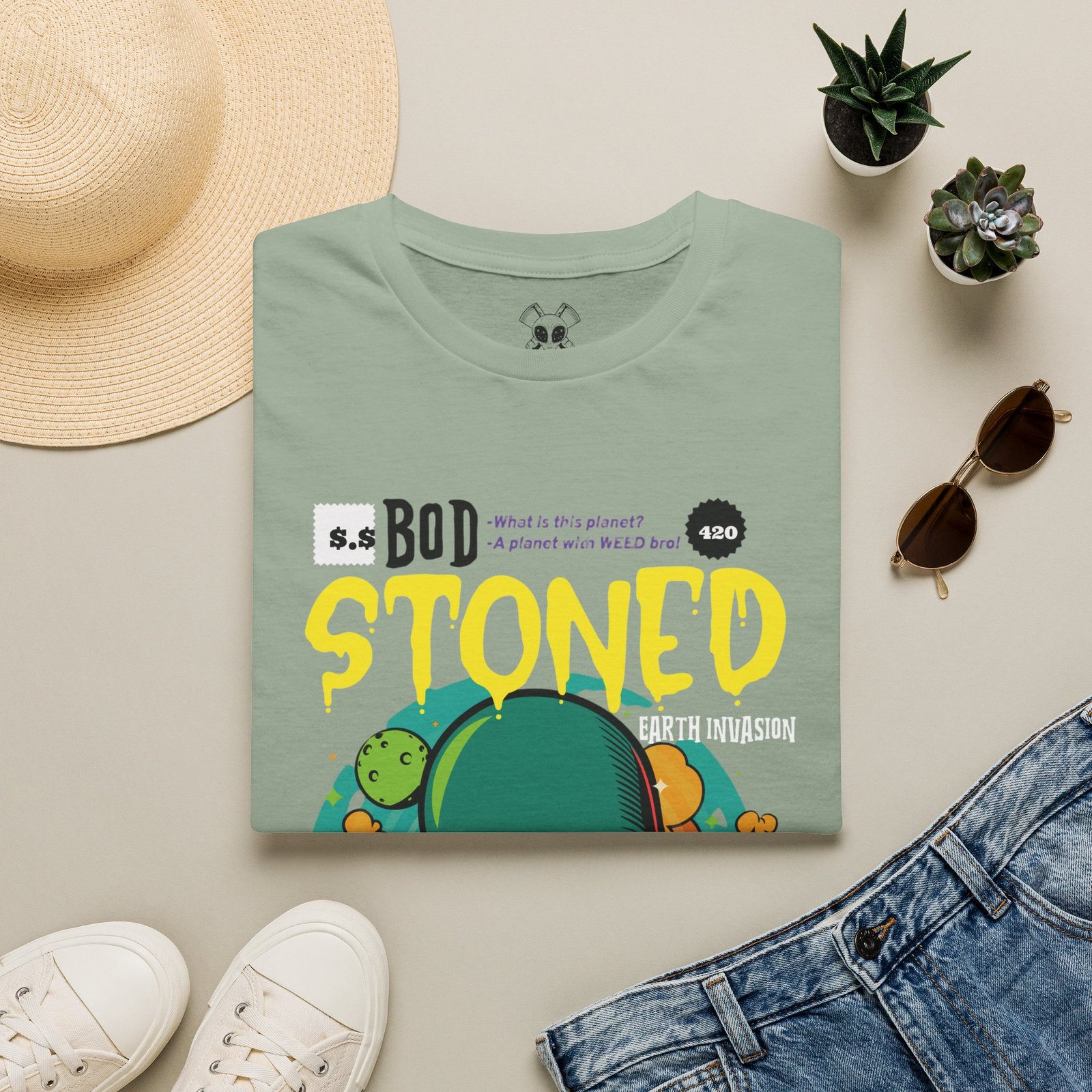 BODâ„¢ Alien Invasion Unisex Softstyle T-Shirt - Image 29