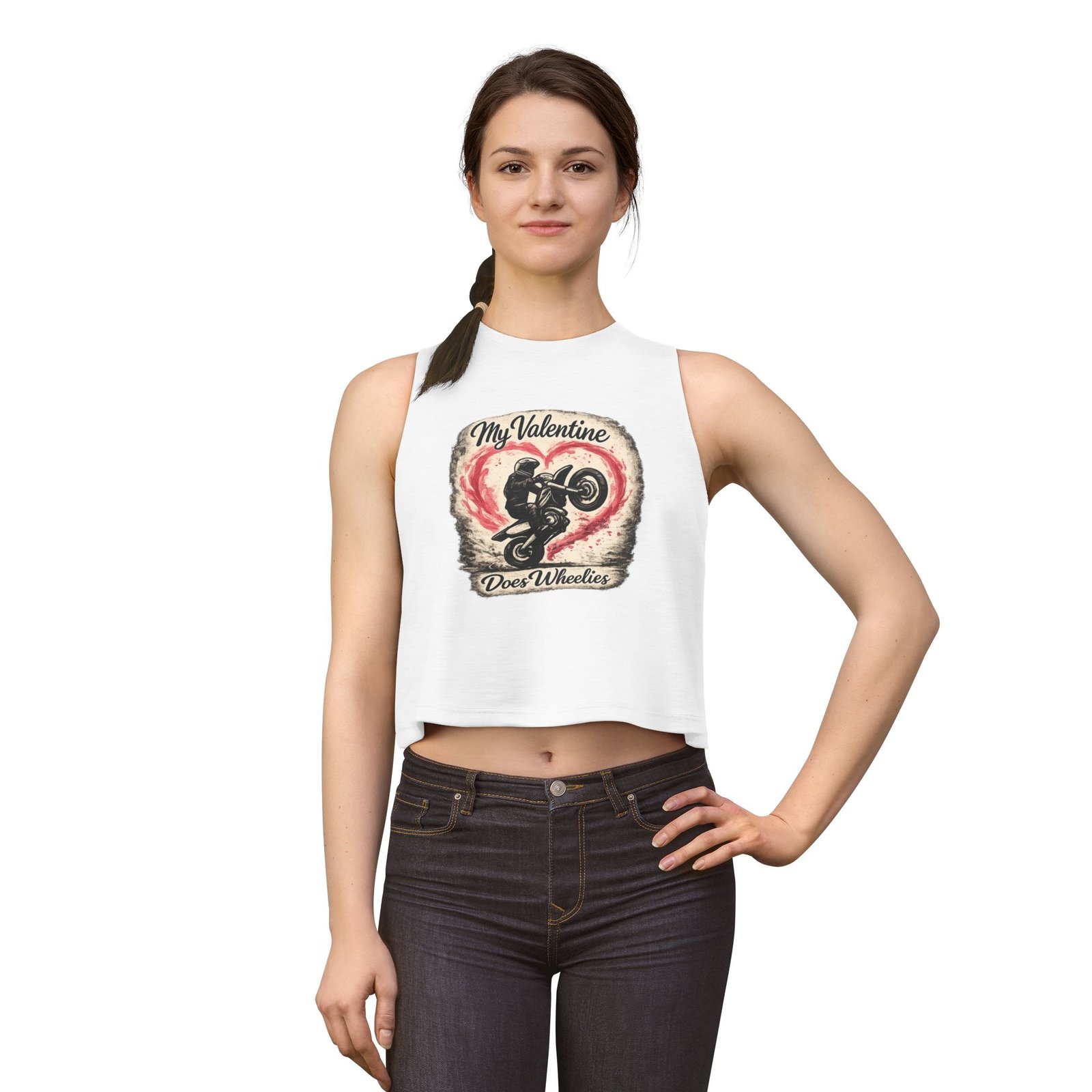 BOD™ Crop Top — "My Valentine Does Wheelies" Motorcycle Tank - Image 3