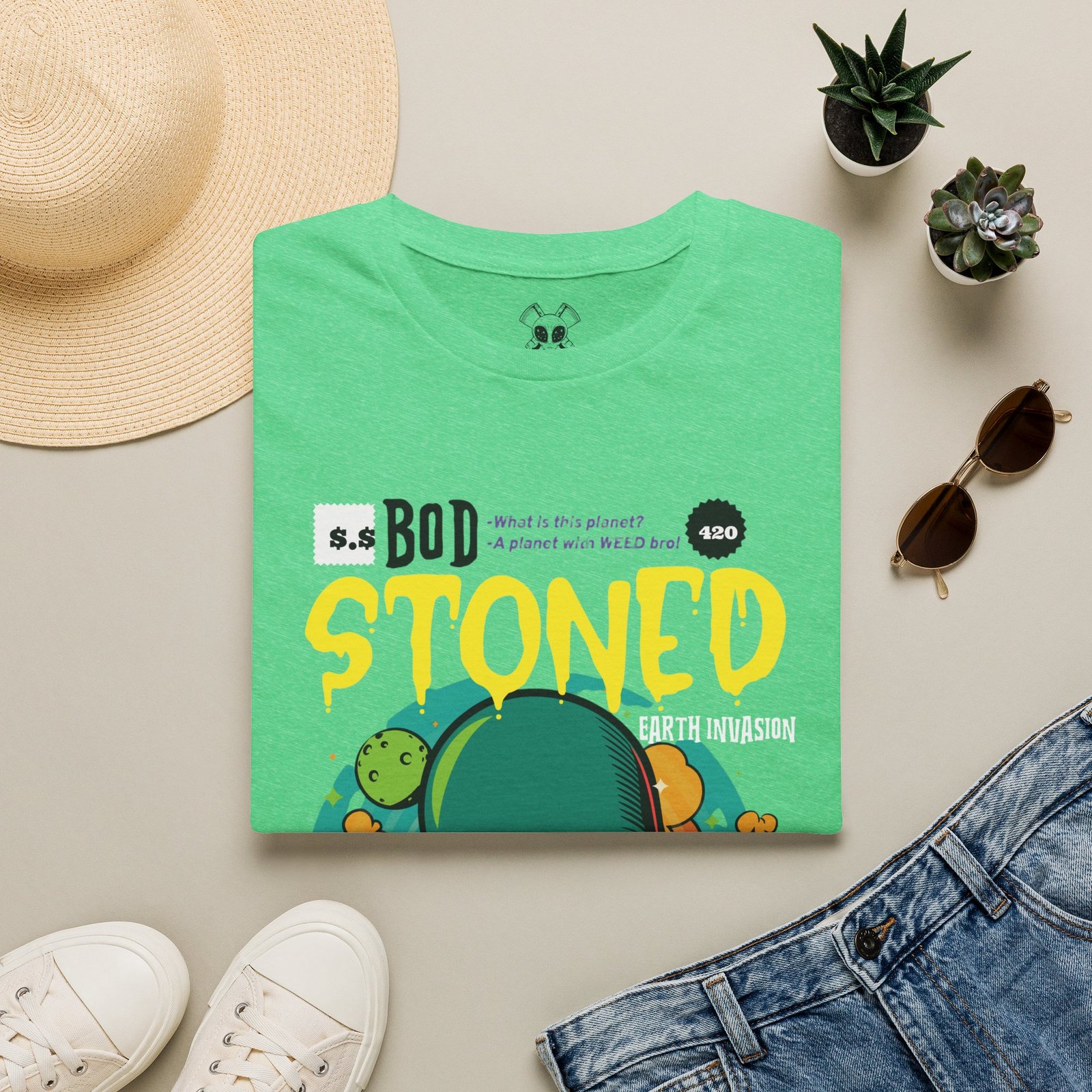 BODâ„¢ Alien Invasion Unisex Softstyle T-Shirt - Image 37