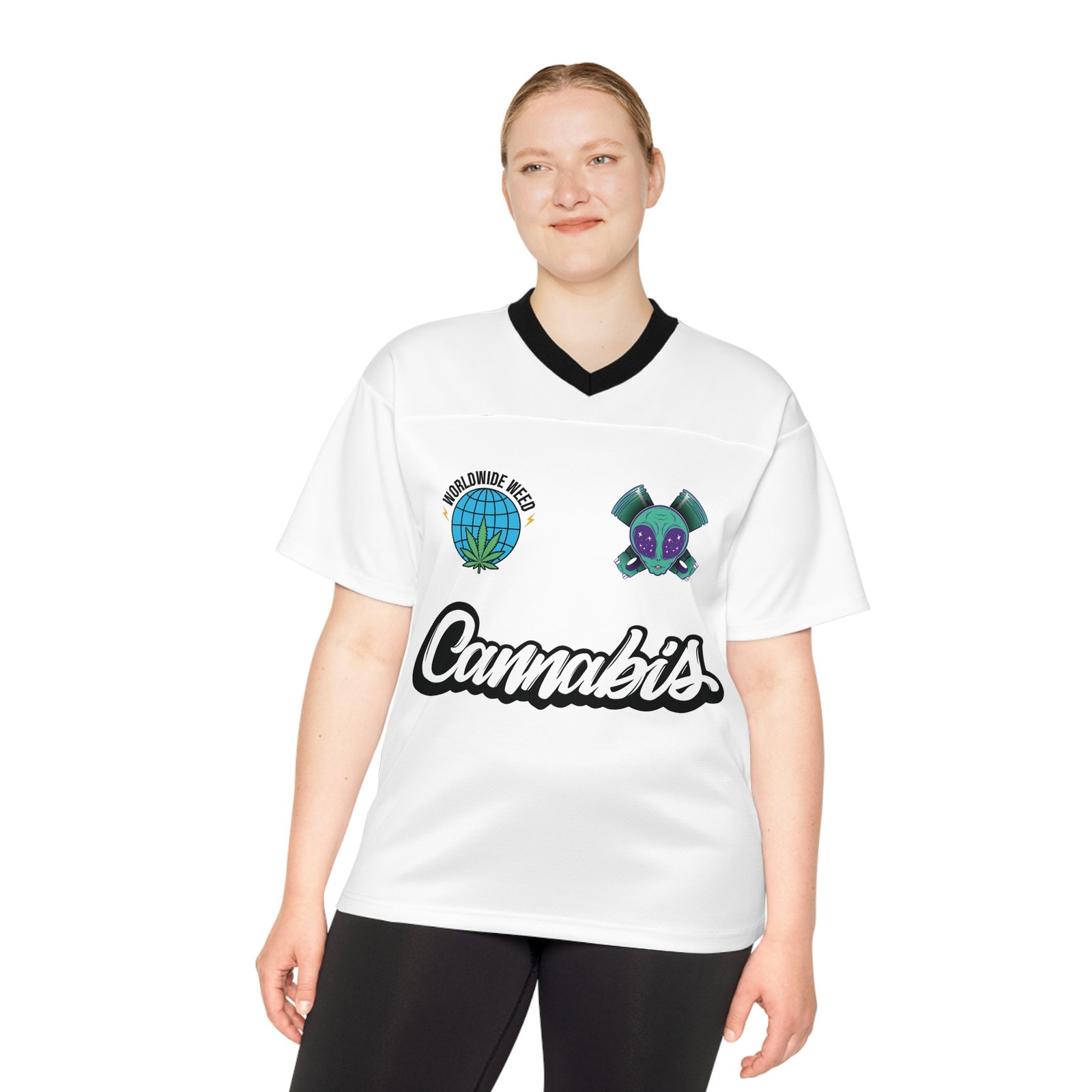 BODâ„¢ Chill Vibes Unisex Football Jersey - Cannabis Design - Image 3