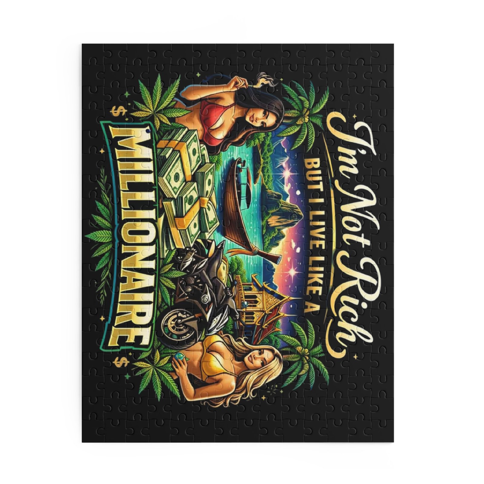 BOD™ Millionaire Vibes Puzzle – "I'm Not Rich But I Live Like a Millionaire" (120/252/500pc) - Image 2