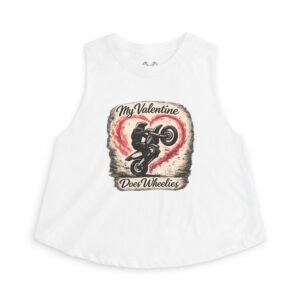 BOD™ Crop Top — "My Valentine Does Wheelies" Motorcycle Tank