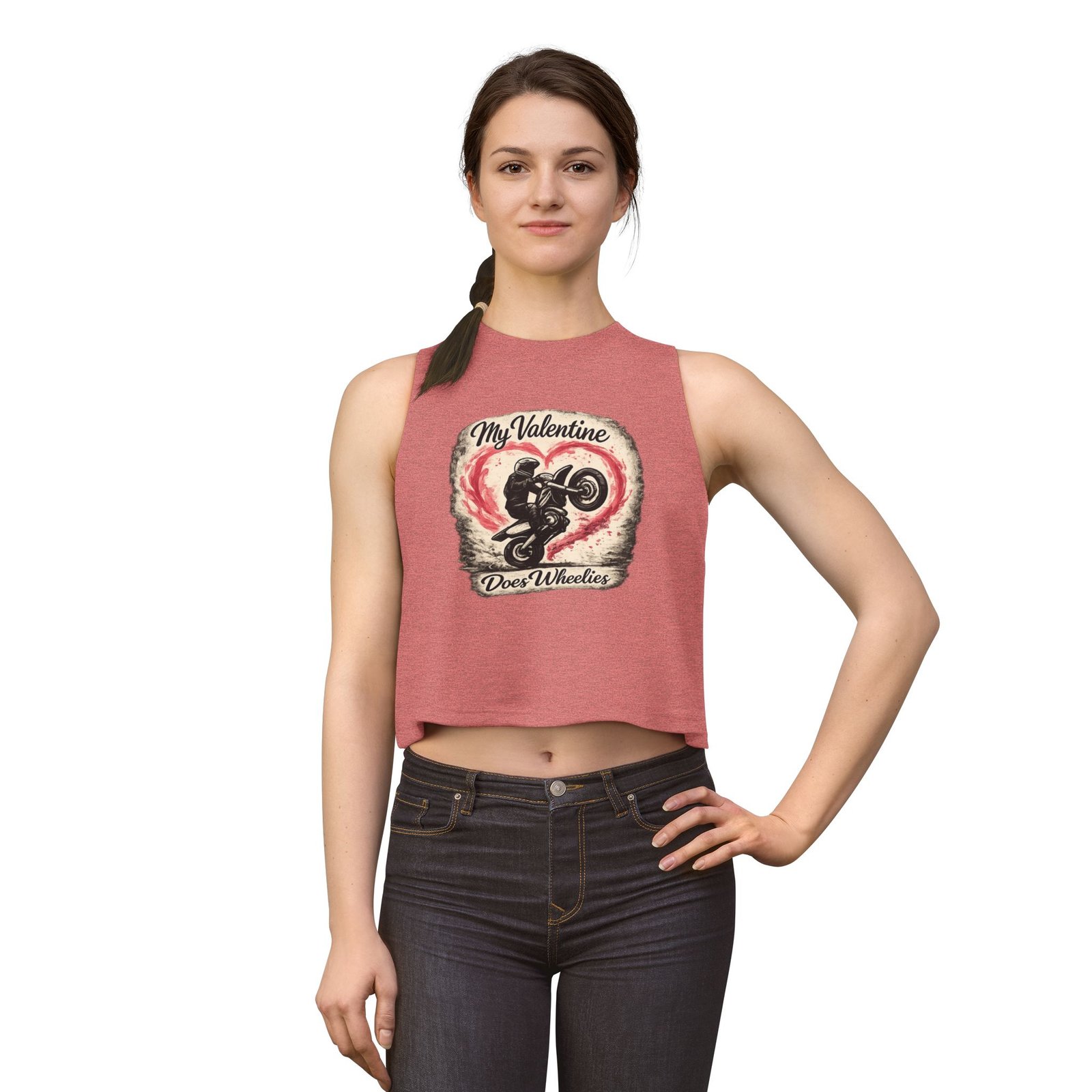 BOD™ Crop Top — "My Valentine Does Wheelies" Motorcycle Tank - Image 7