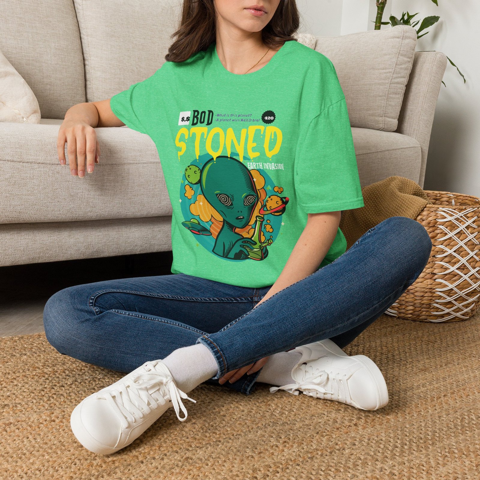 BODâ„¢ Alien Invasion Unisex Softstyle T-Shirt - Image 38
