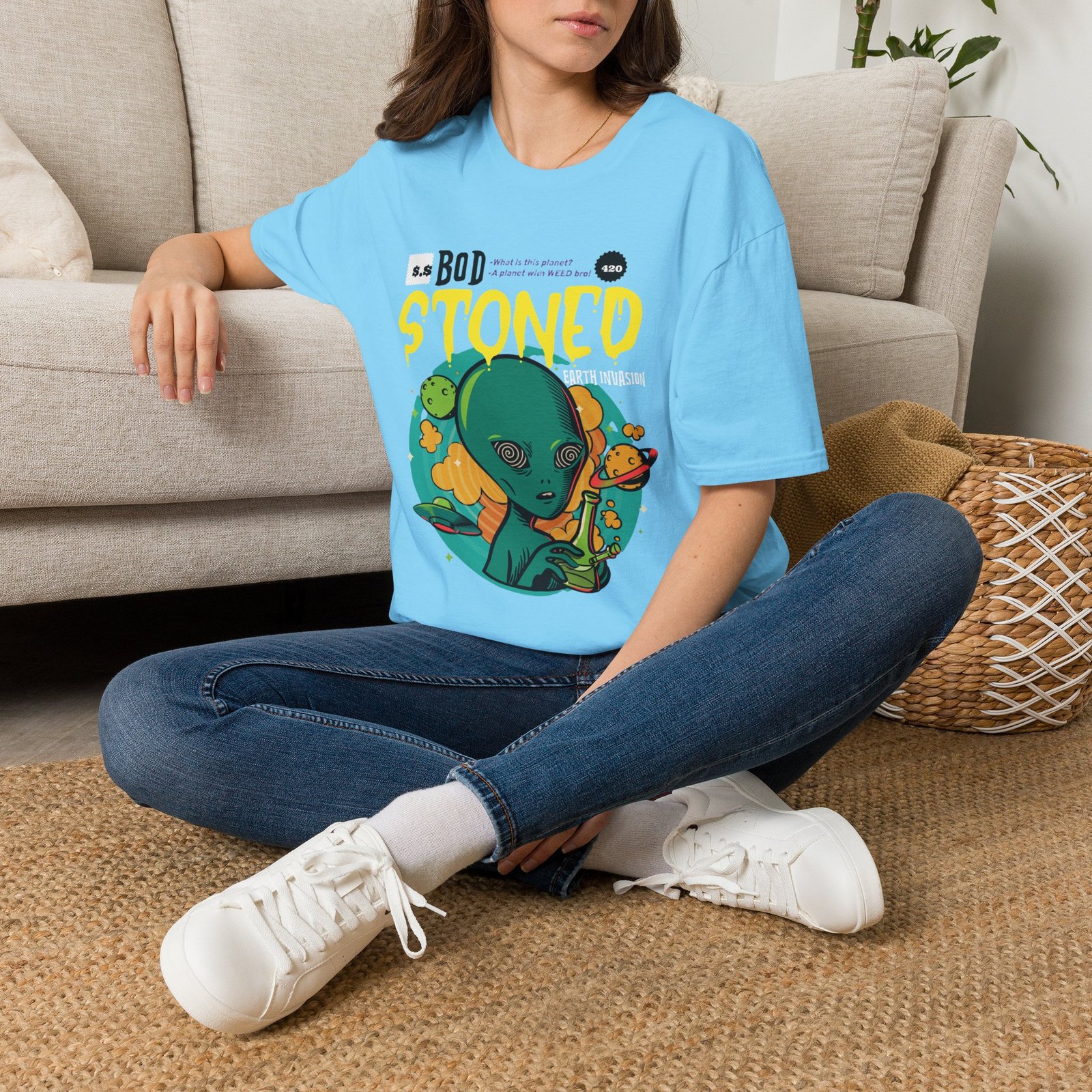 BODâ„¢ Alien Invasion Unisex Softstyle T-Shirt - Image 46