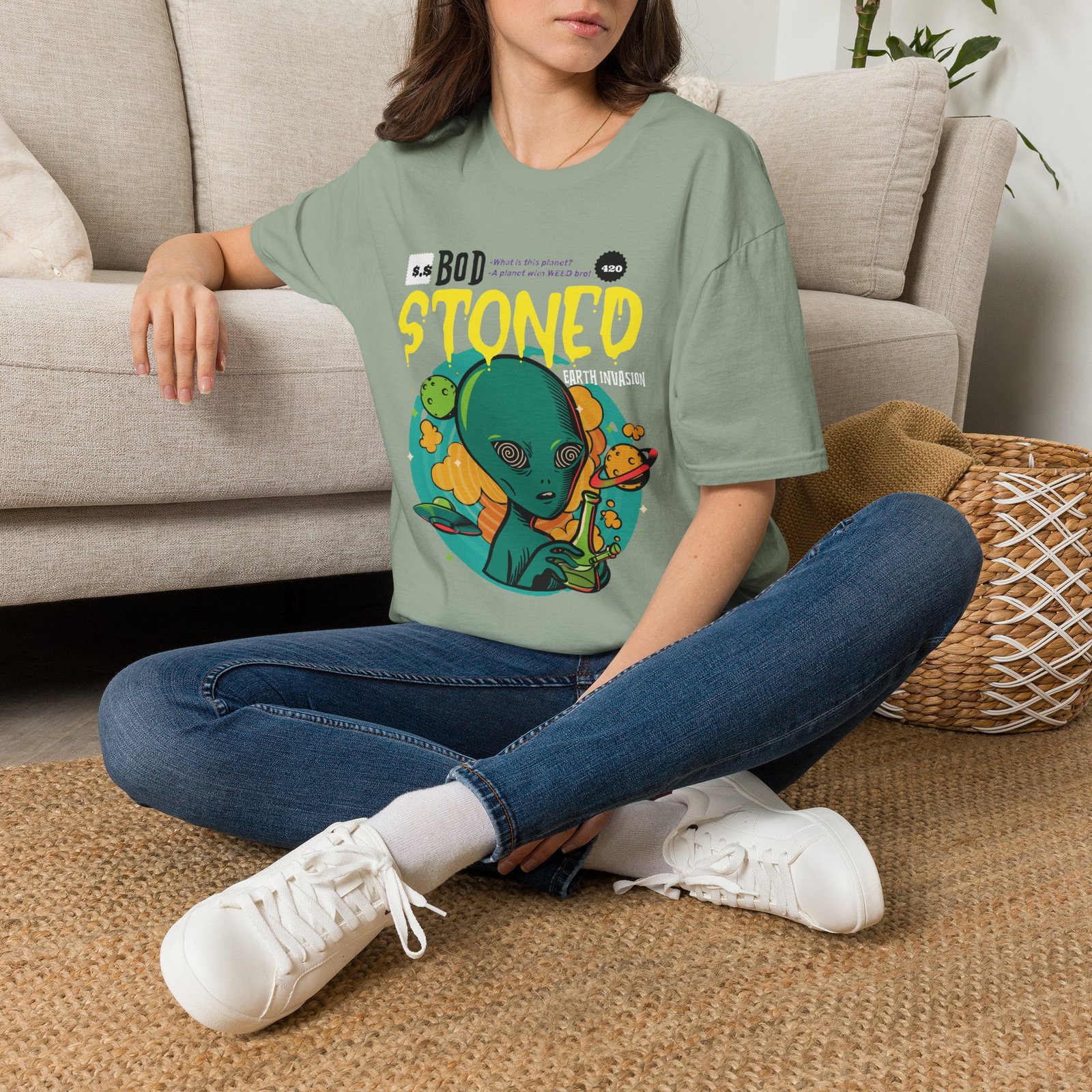 BODâ„¢ Alien Invasion Unisex Softstyle T-Shirt - Image 30