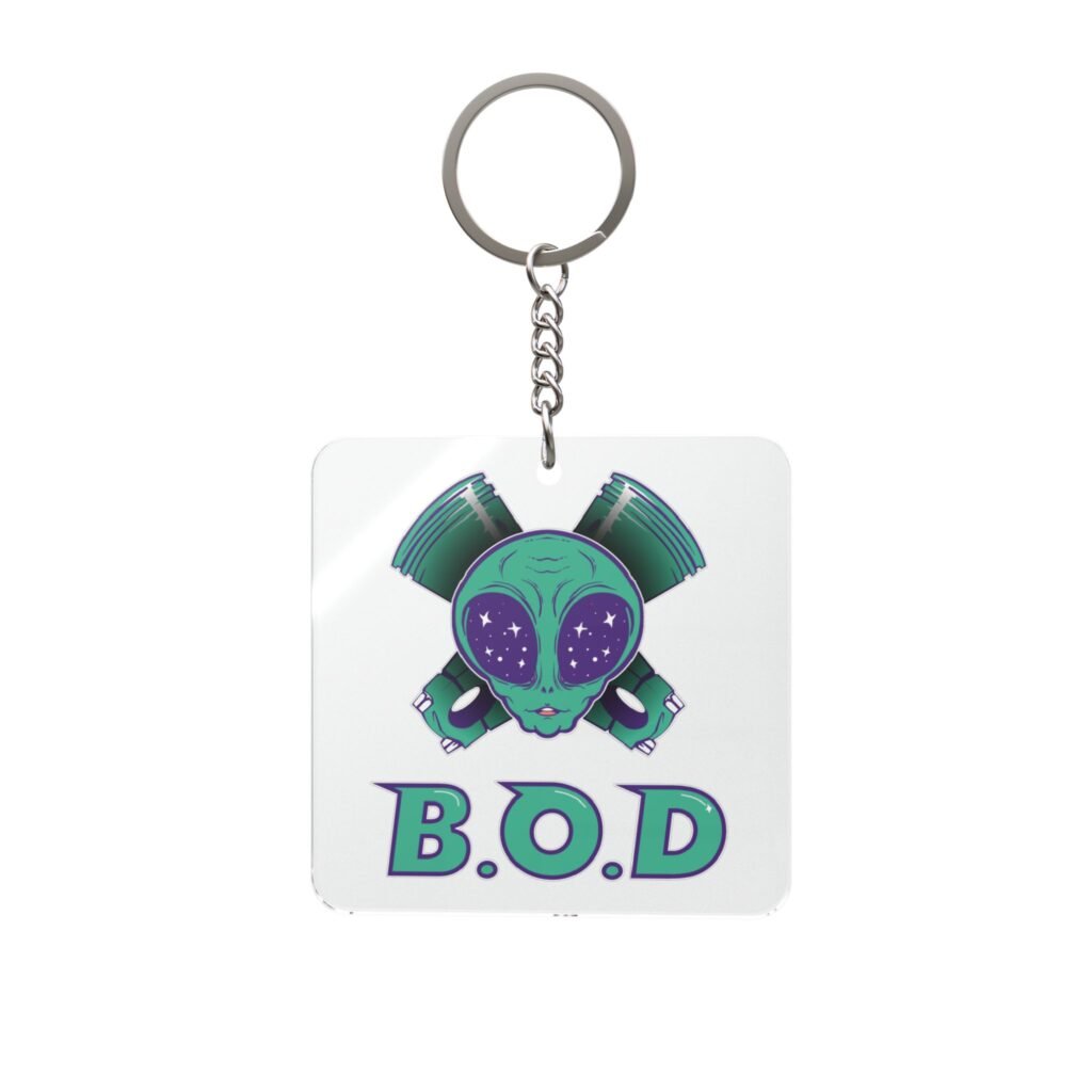 BOD™ Logo Alien Color Square Keychain